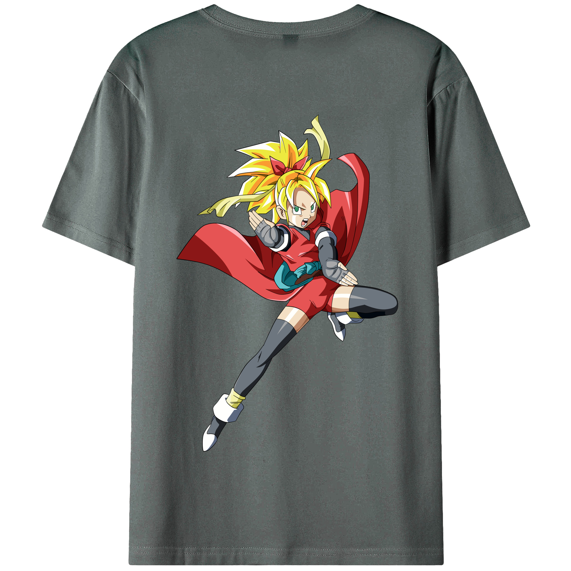 （画像用） ドラゴンボール カリフラ DRAGON BALL Caulifla 綿100％半袖Tシャツ（背面プリント）